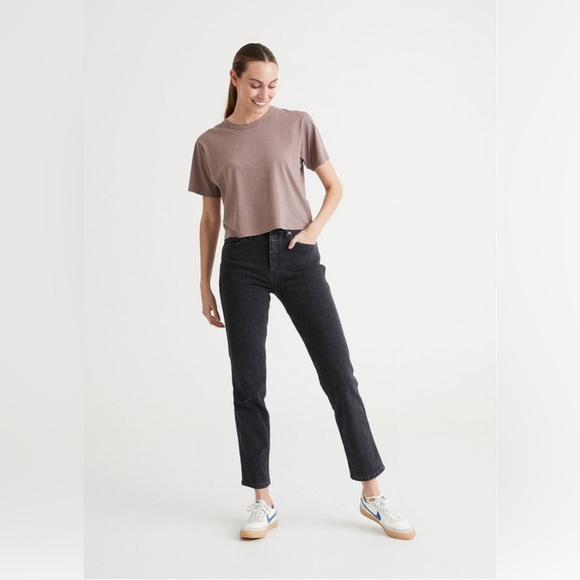 Duer Performance Denim High Rise Straight Jean - Washed Black - Picture 2 of 5